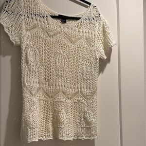 Women's Cream Crochet Top